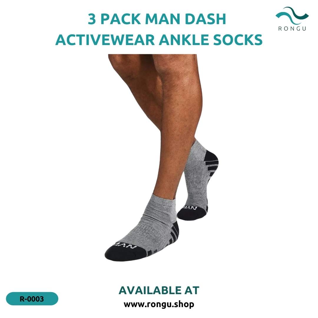 MAN Dash Activewear Ankle Socks: 3 Pack