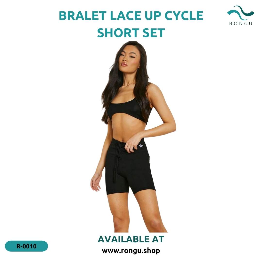 Lace Up Cycle Short Set