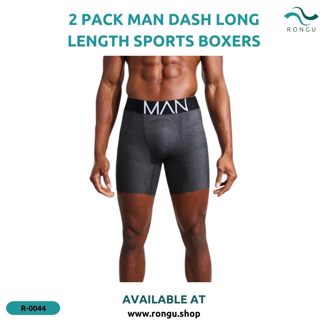 MAN Dash Long Length Sports Boxers 2 Pack