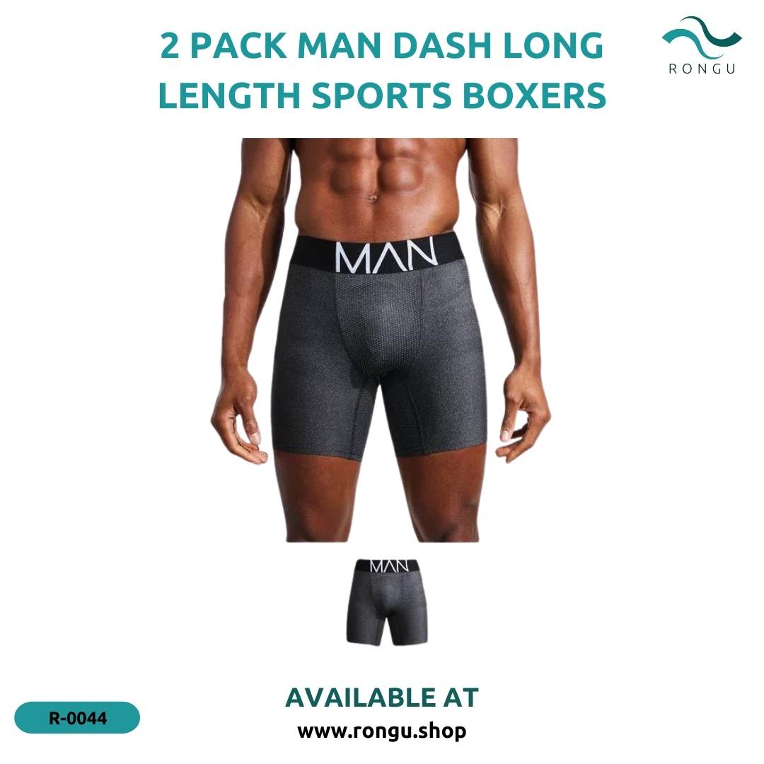 MAN Dash Long Length Sports Boxers 2 Pack