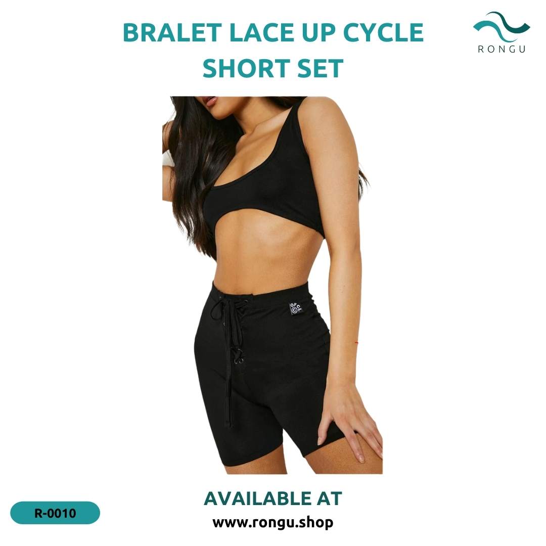 Lace Up Cycle Short Set