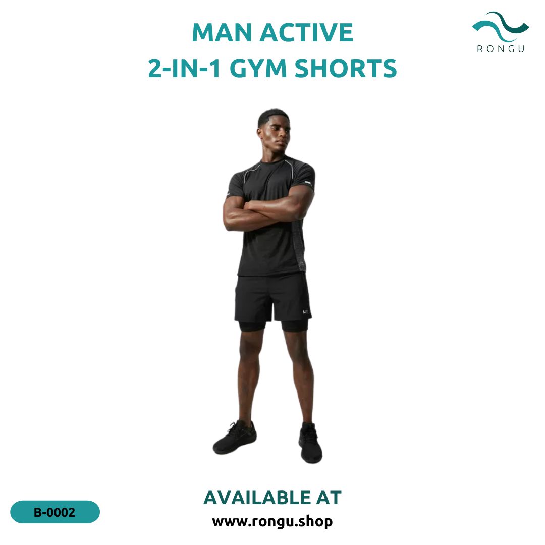Man Active Gym 2-In-1 Legging Shorts